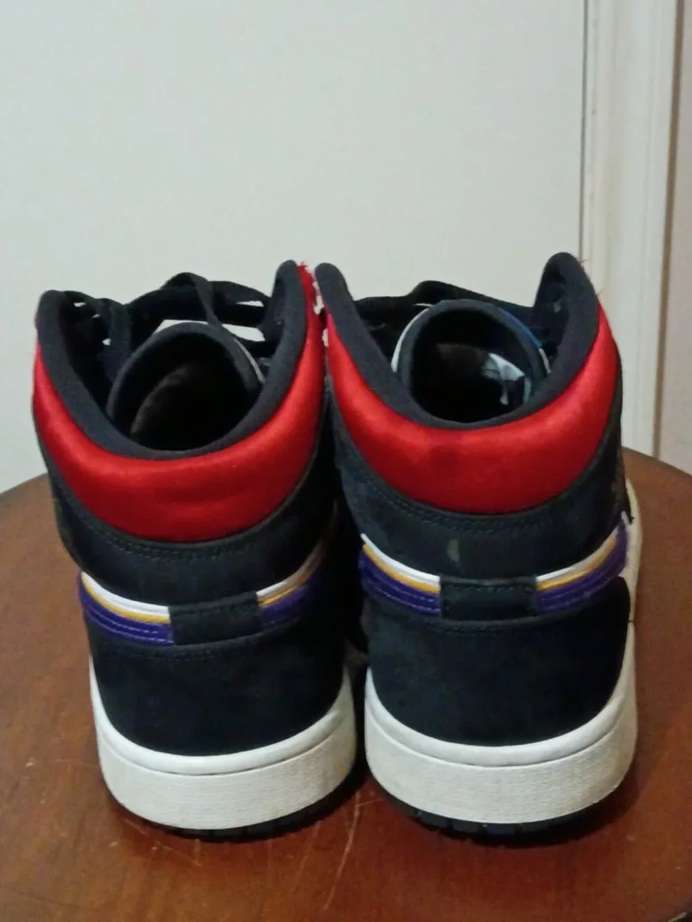 852542-005 Nike Air Jordan 1 Mid Lakers Top 3 Purple White Red Blue Men's Sz 10